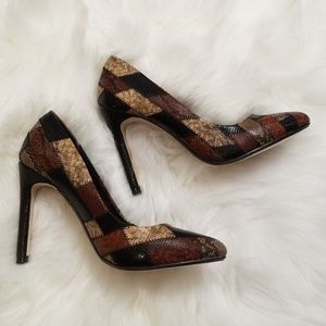 NWOT Zara Brown Patch Pumps